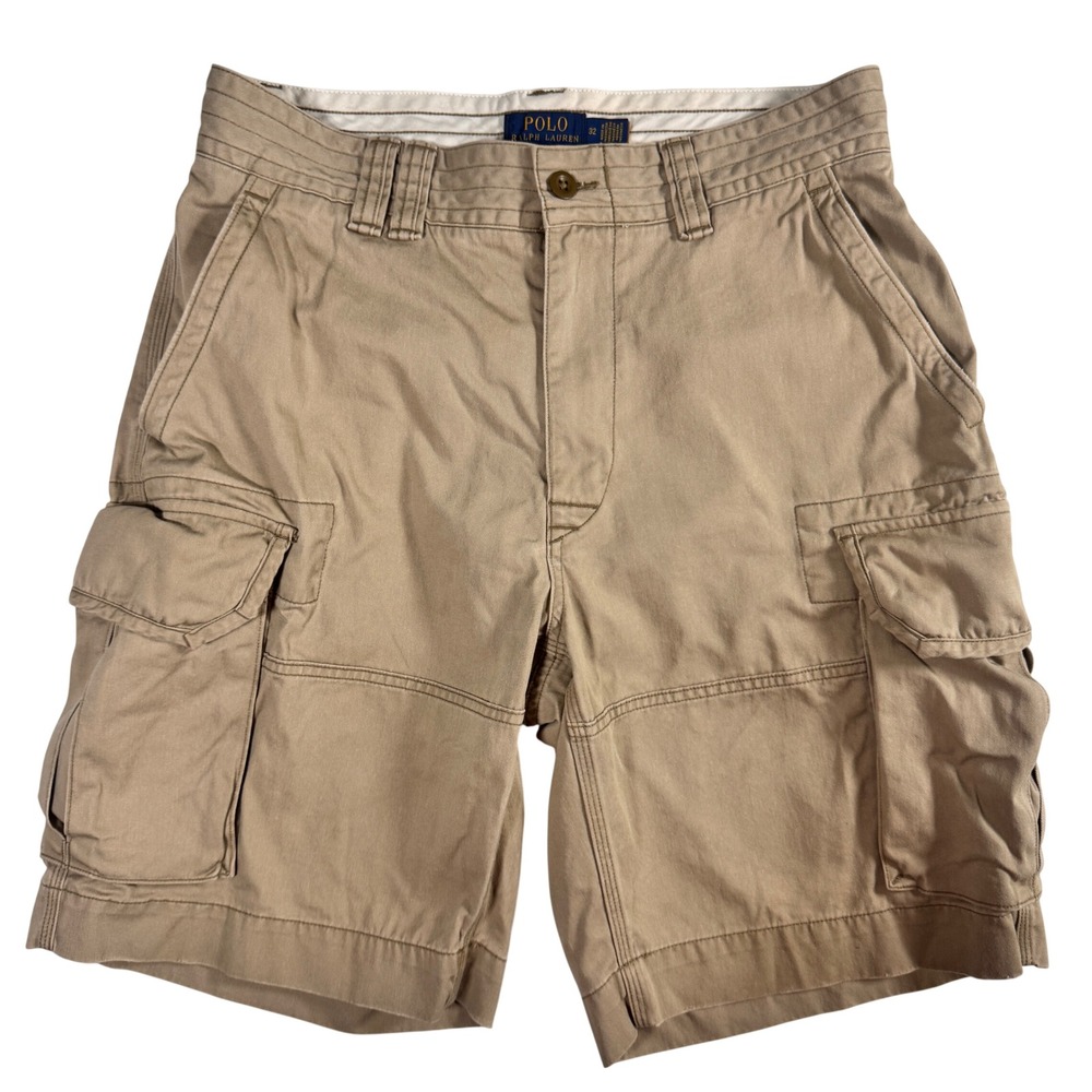 Polo Ralph Lauren Classic Cargo Shorts Mens 32 Khaki Tan Cotton Utility Pocket